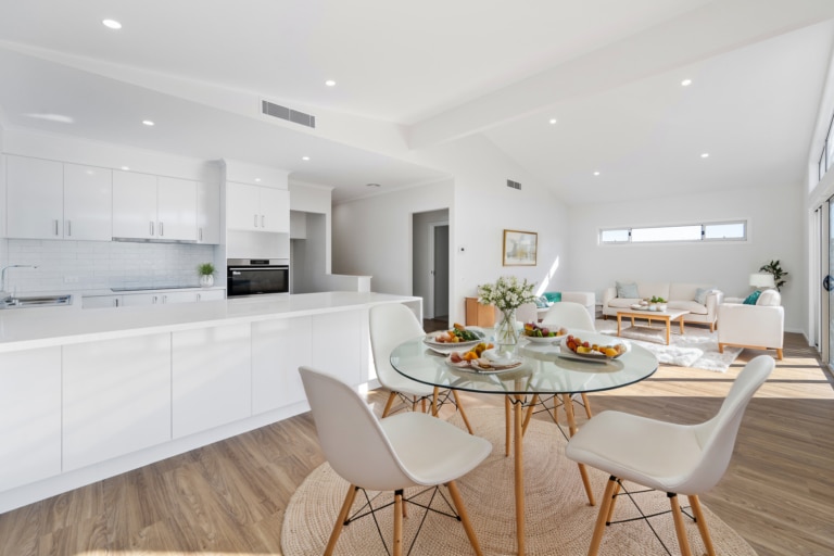 Elegant open plan living area in a new Coldon Homes build on the Bass Coast